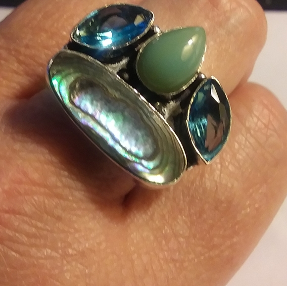 Stunning 925 Sterling Silver Topaz Ring - Picture 1 of 2